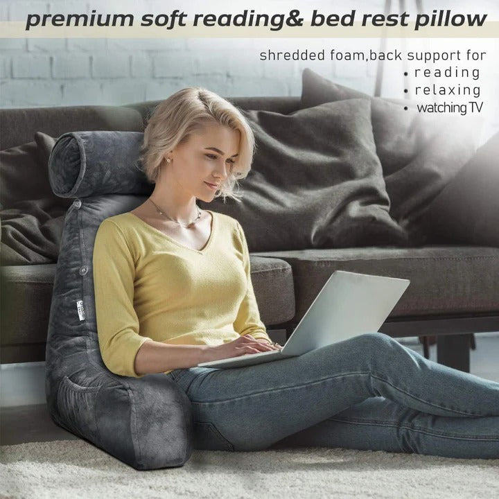 Reading Pillow with Armrests and Back Support