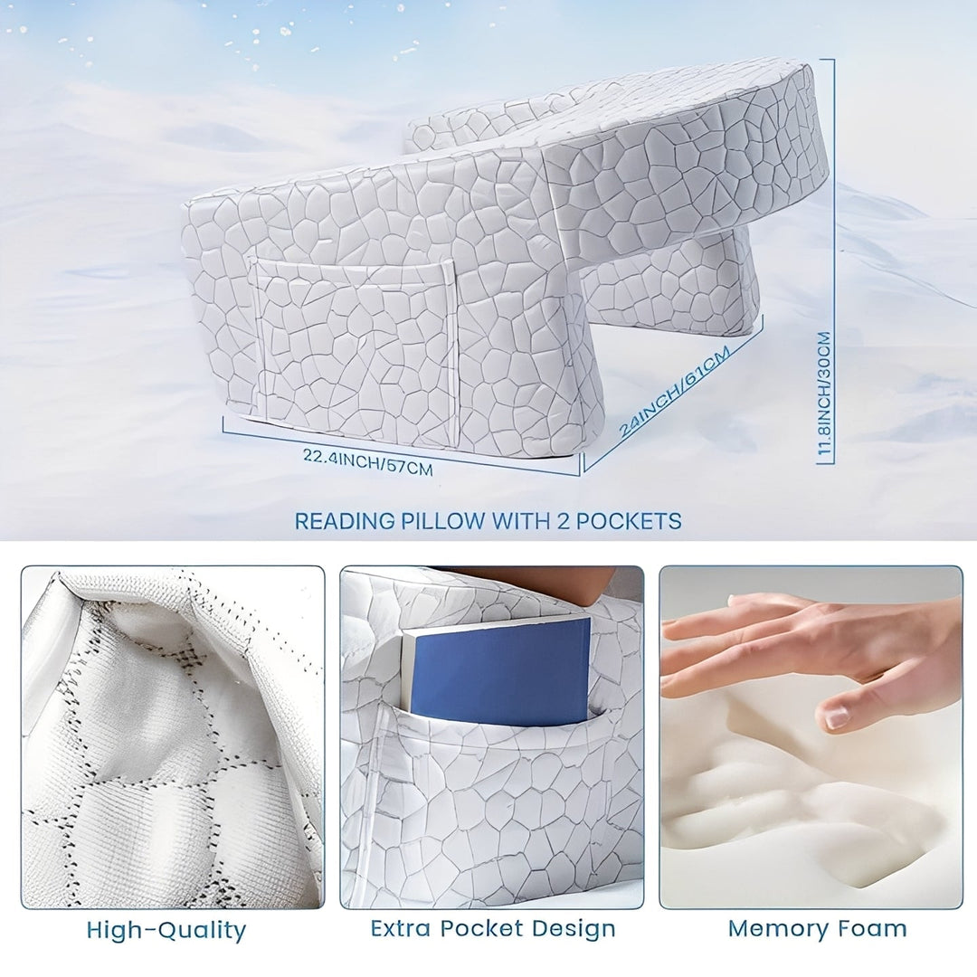 Reading Pillow with Memory Foam and Removable Cover