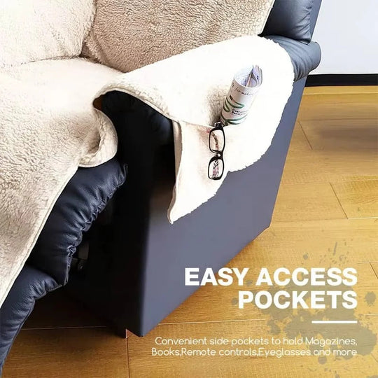 Recliner Cover with Plush Fleece and Textured Backing