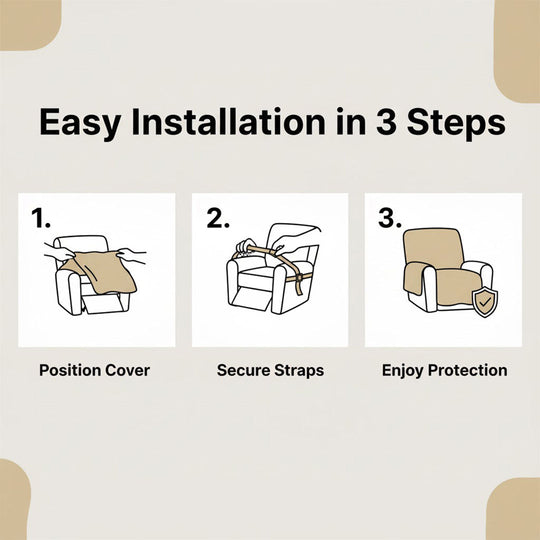 Recliner Cover with Stretchable Fabric and Quilted Design