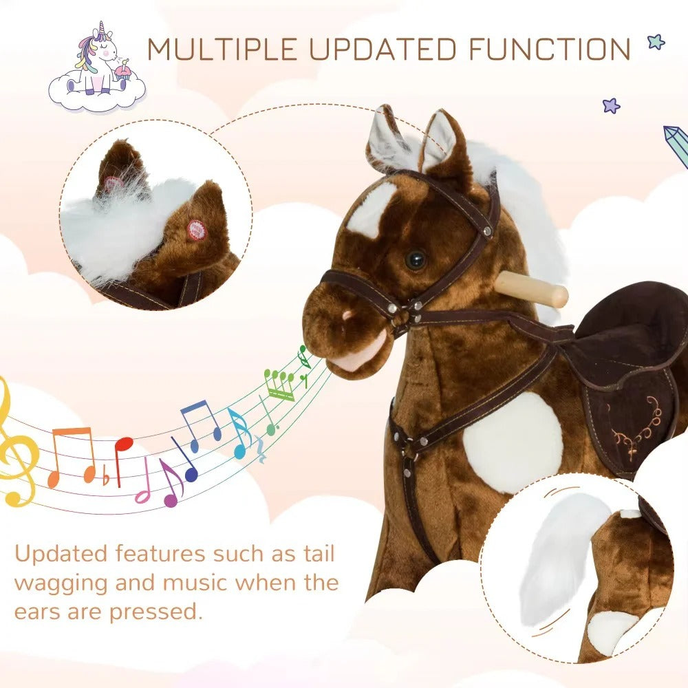 Ride-On Toy with Plush Design and Music