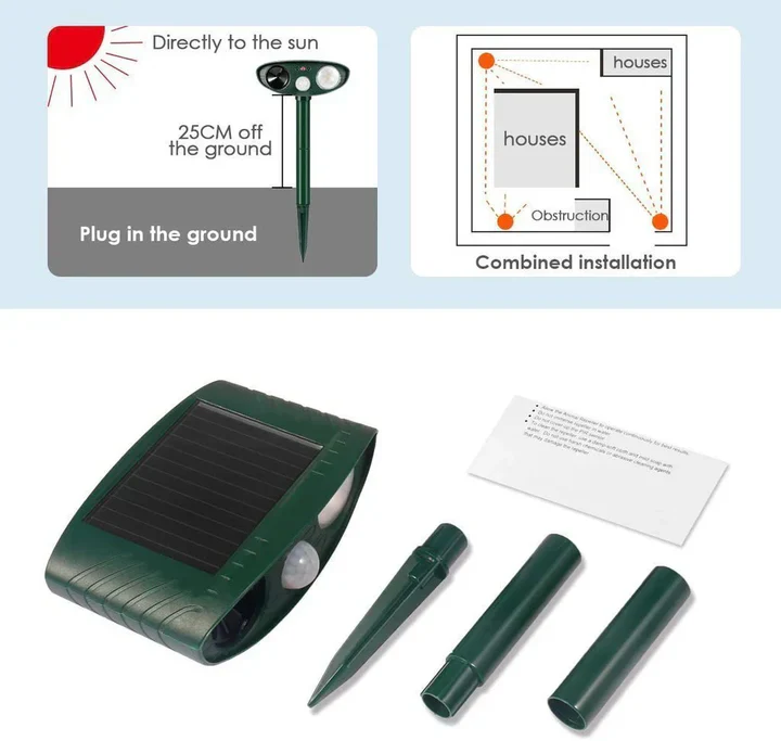Rodent Repeller with Solar Power and Ultrasonic Technology