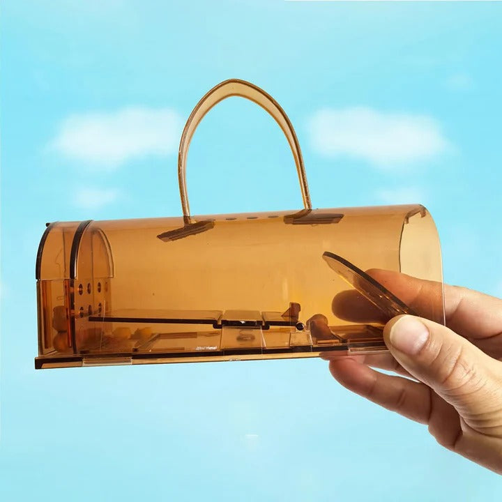 Rodent Trap with Reusable Mechanism and Clear Housing