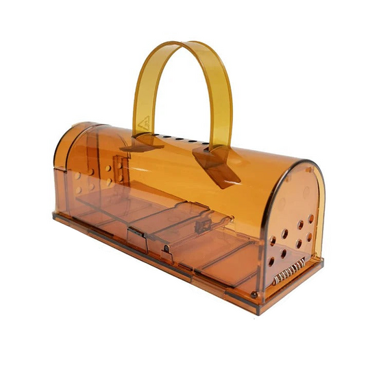 Rodent Trap with Reusable Mechanism and Clear Housing