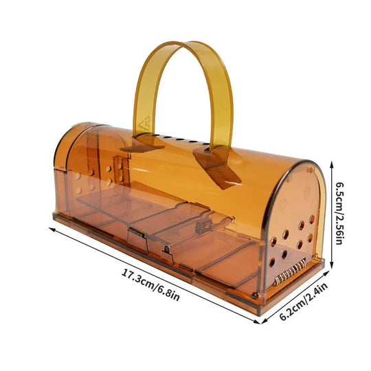 Rodent Trap with Reusable Mechanism and Clear Housing