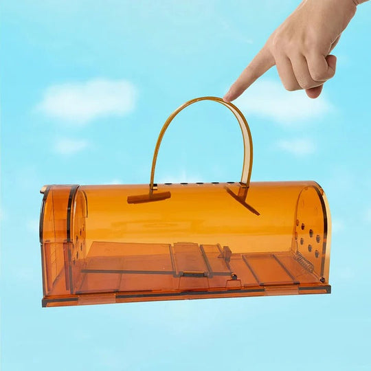 Rodent Trap with Reusable Mechanism and Clear Housing