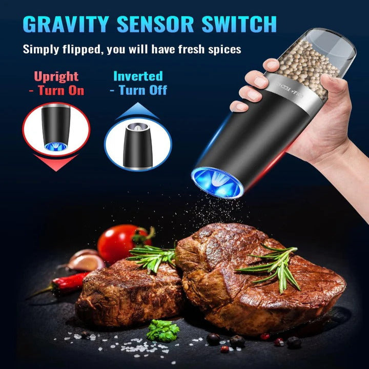 Salt and Pepper Grinders with Adjustable Settings and Stainless Steel