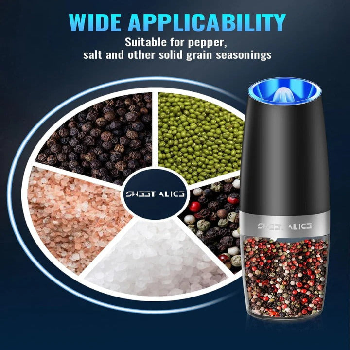 Salt and Pepper Grinders with Adjustable Settings and Stainless Steel