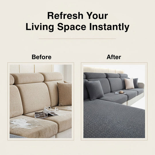 Sectional Sofa Cover with Stretchable Fabric and Easy Installation