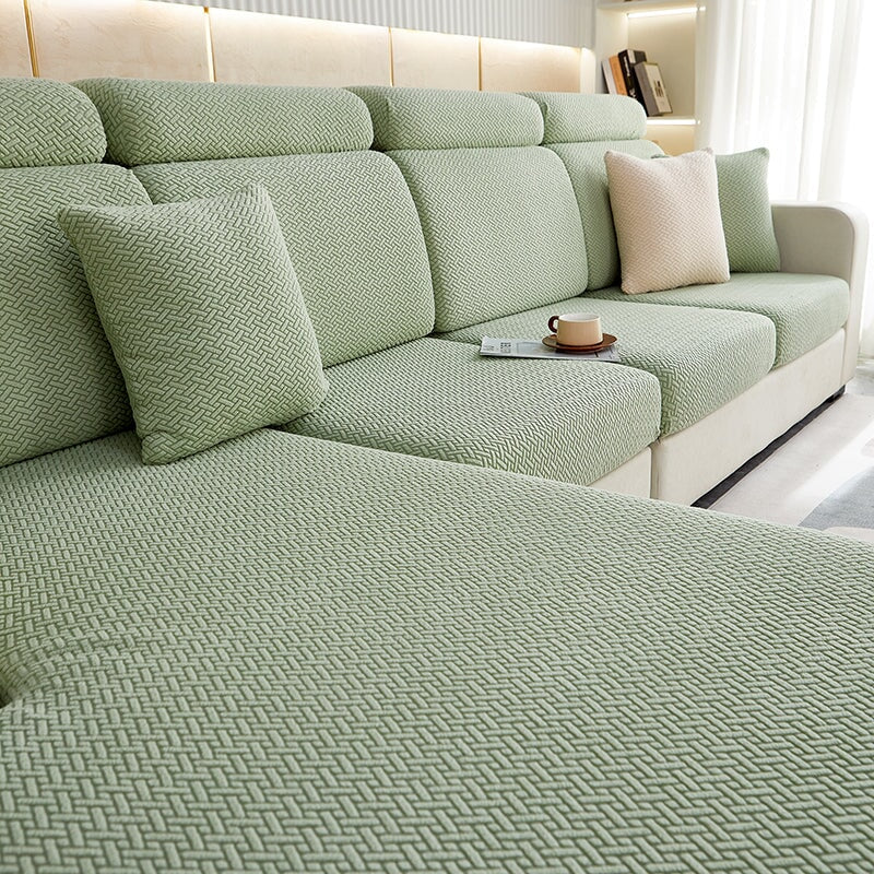 Sectional Sofa Cover with Stretchable Fabric and Easy Installation