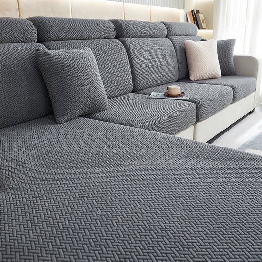 Sectional Sofa Cover with Stretchable Fabric and Easy Installation