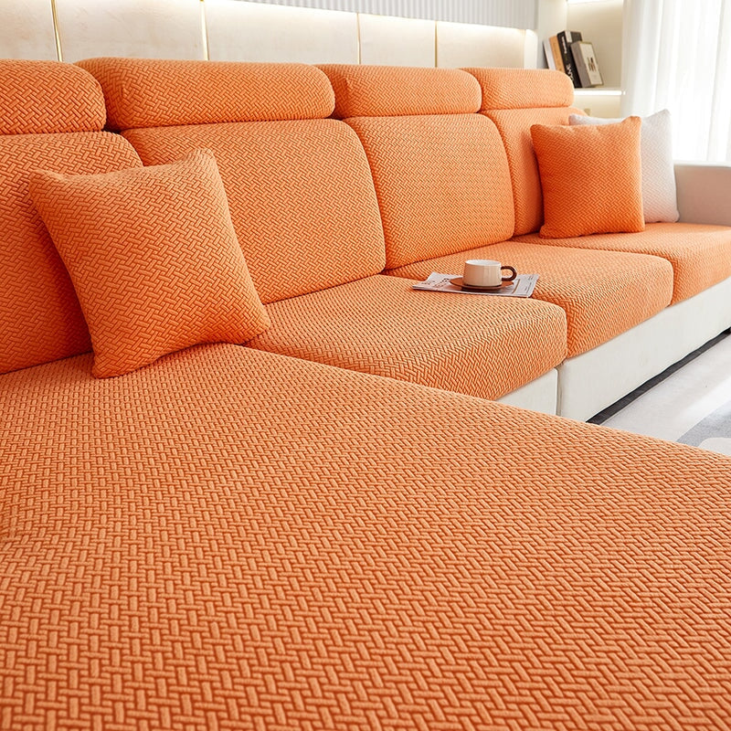 Sectional Sofa Cover with Stretchable Fabric and Easy Installation