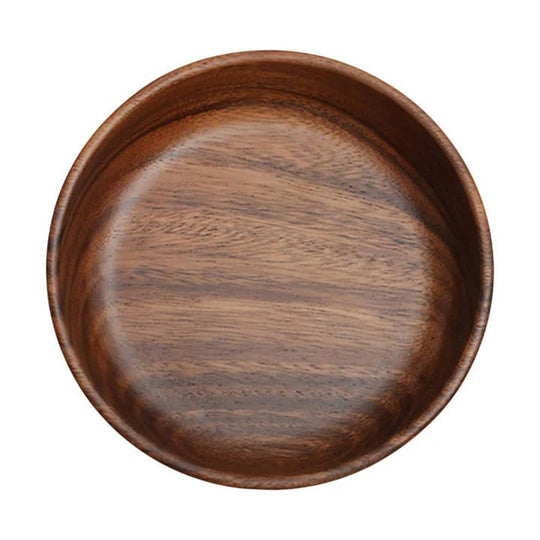 Serving Bowls with Walnut Wood and Round Design
