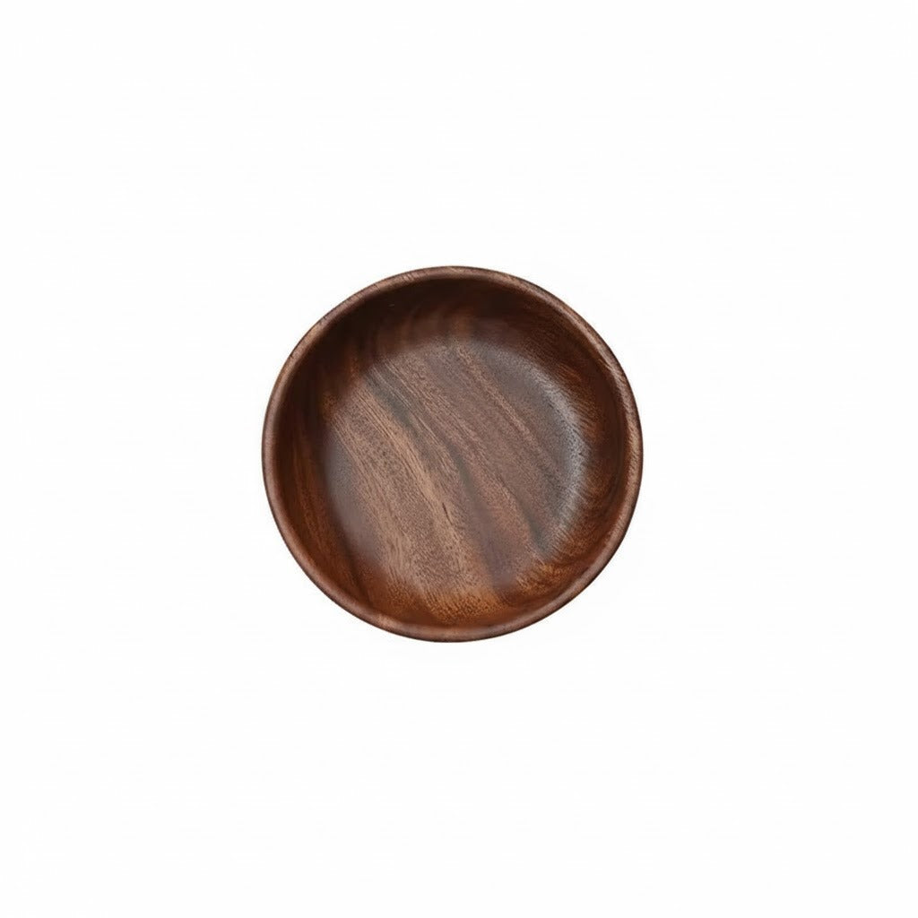 Serving Bowls with Walnut Wood and Round Design