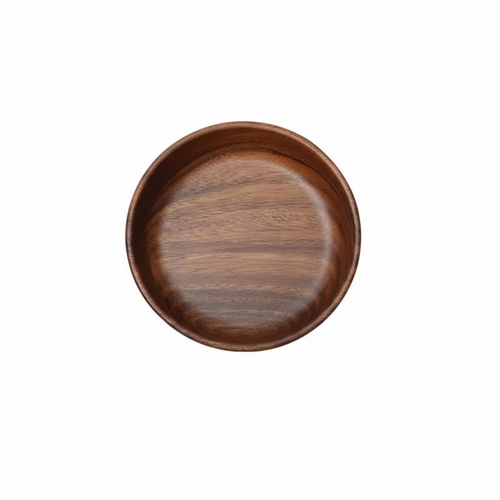 Serving Bowls with Walnut Wood and Round Design