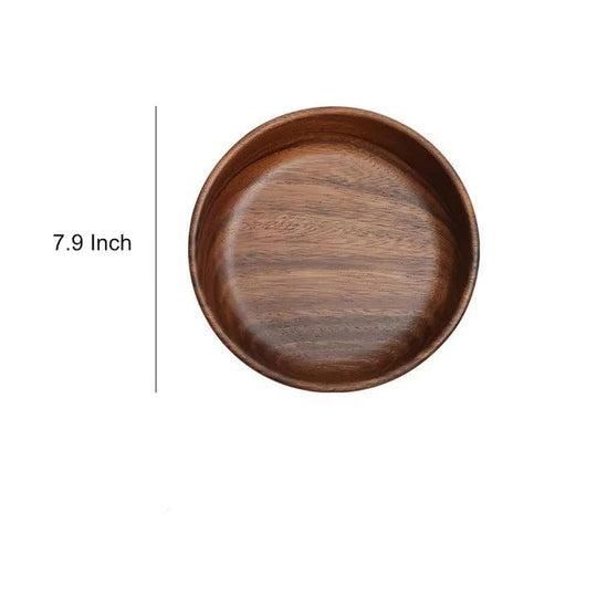Serving Bowls with Walnut Wood and Round Design