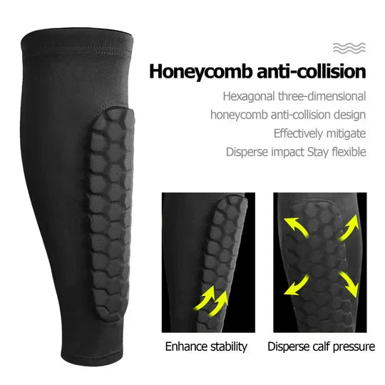 Shin Guards with Honeycomb Design and Sports Protection