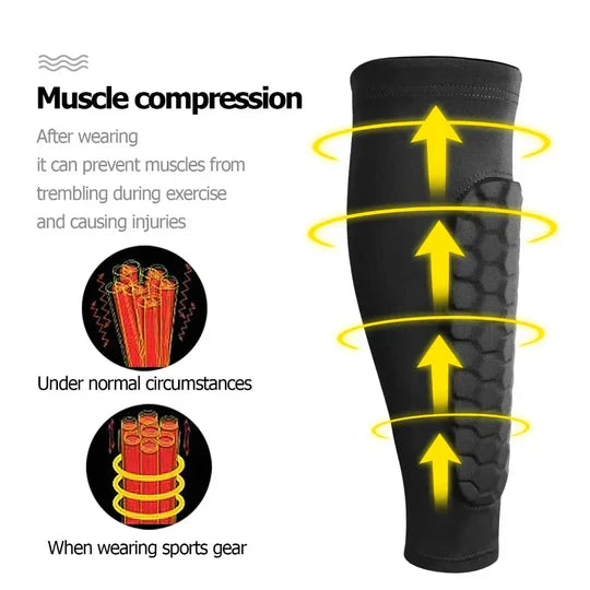 Shin Guards with Honeycomb Design and Sports Protection