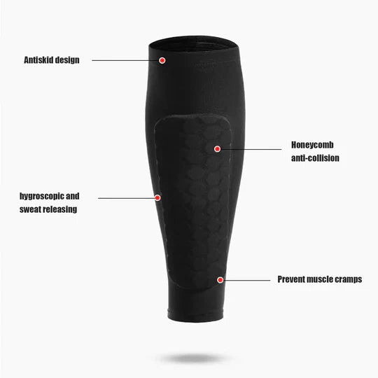 Shin Guards with Honeycomb Design and Sports Protection