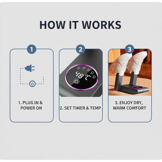 Shoe Dryer with Folding Design and Smart Display
