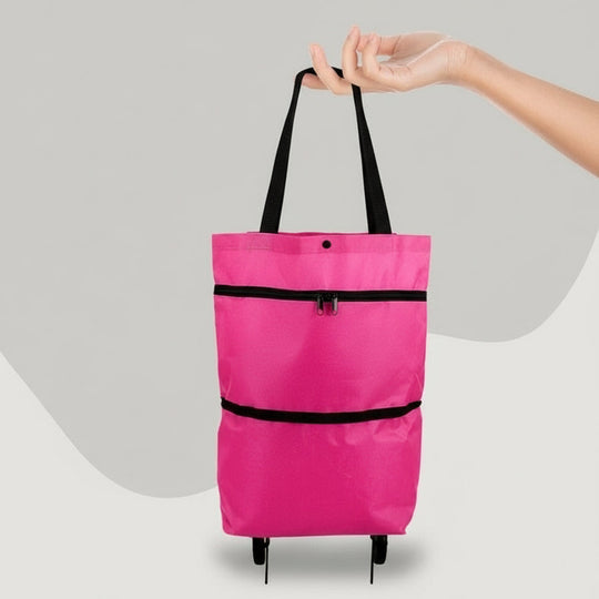 Shopping Bag with Wheels and Foldable Design