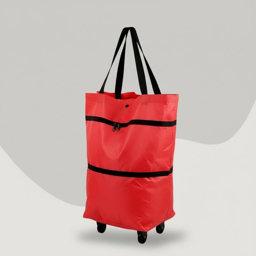 Shopping Bag with Wheels and Foldable Design