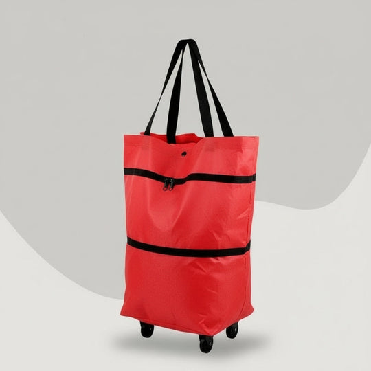 Shopping Bag with Wheels and Foldable Design