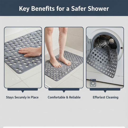 Shower Mat with Non-Slip Surface and Easy Cleaning