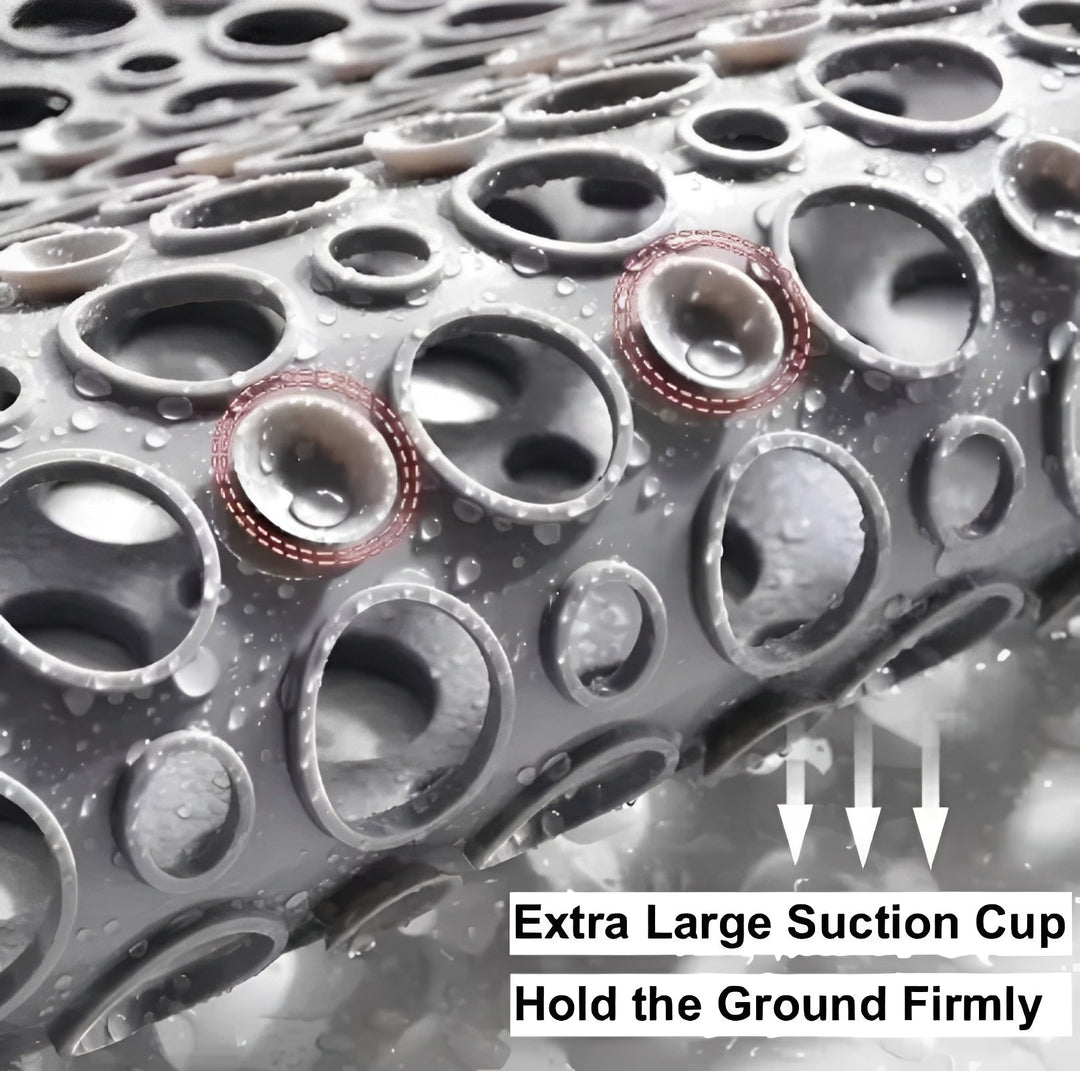 Shower Mat with Suction Cups and Square Frame