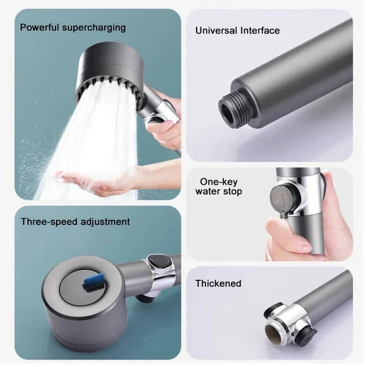 Showerhead with Adjustable Pressure and Multiple Spray Options