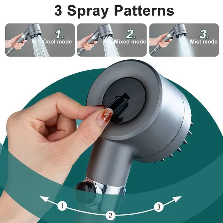 Showerhead with Adjustable Pressure and Multiple Spray Options