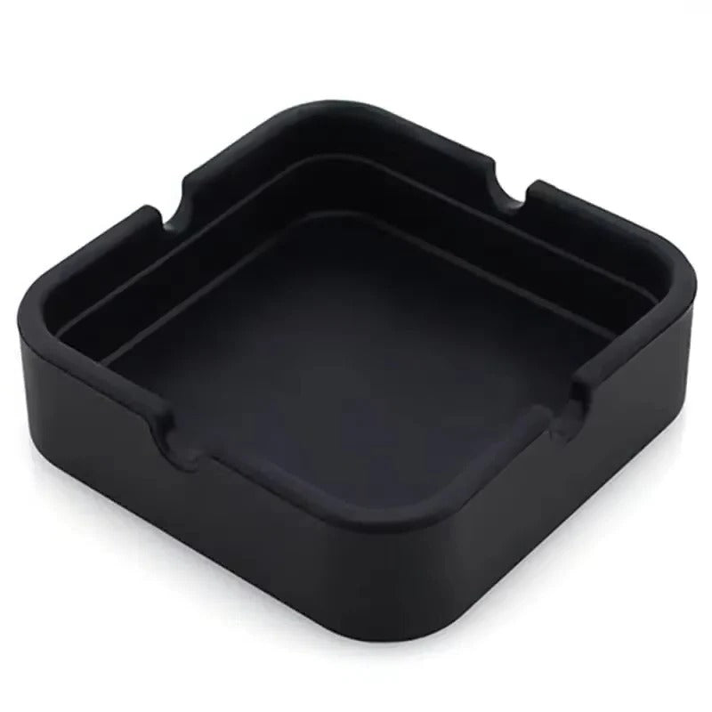 Silicone Ashtray with Portable Case and Square Design