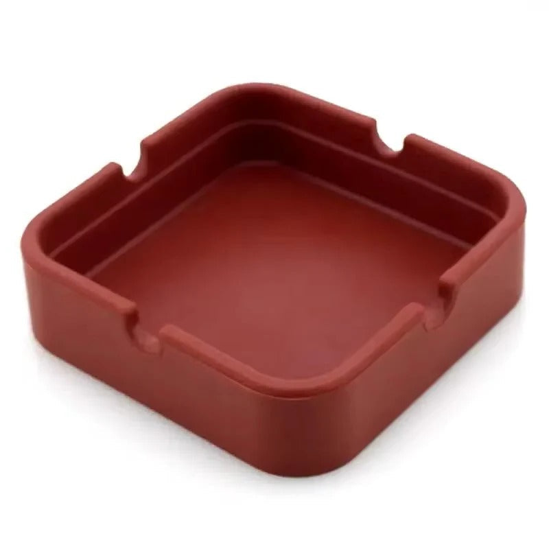 Silicone Ashtray with Portable Case and Square Design