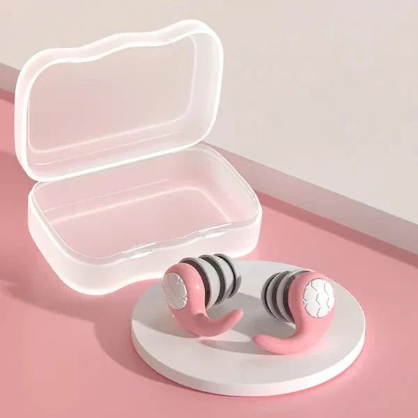 Silicone Earplugs with Reusable Design and Storage Case
