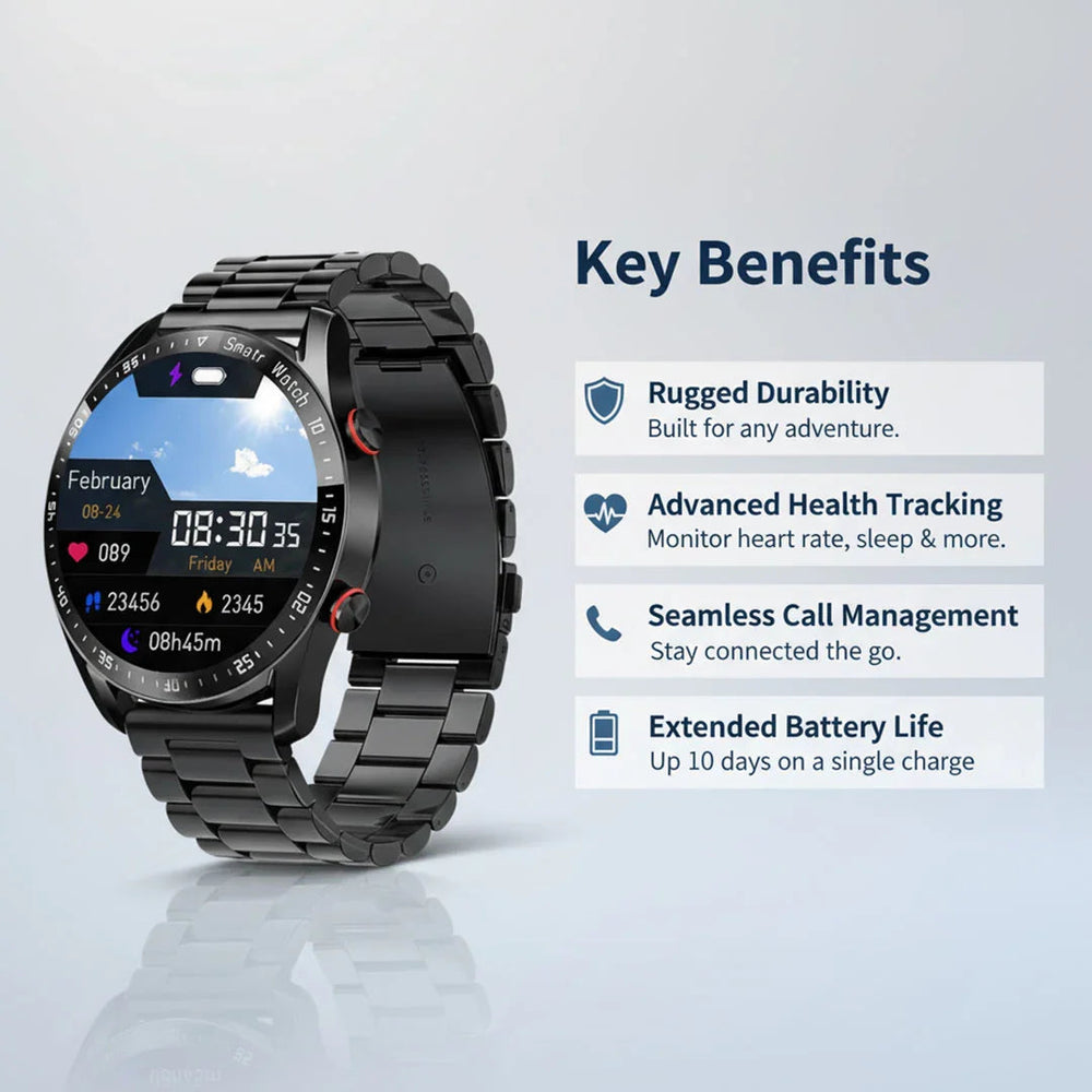 Smartwatch with Rugged Design and Health Monitoring