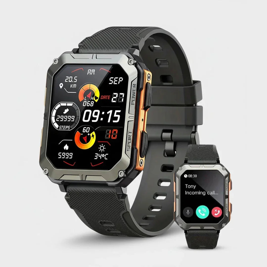 Smartwatch with Rugged Design and Health Monitoring