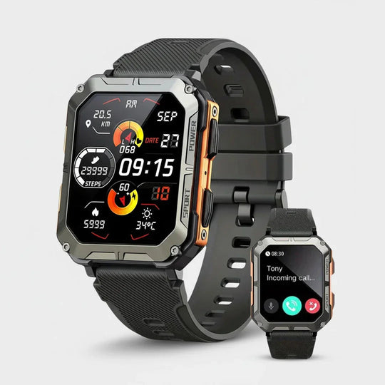 Smartwatch with Rugged Design and Health Monitoring