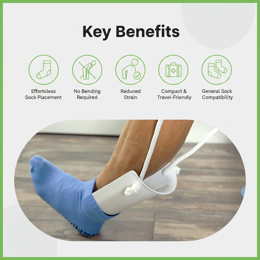 Sock Aid with Mobility Support and No Bending