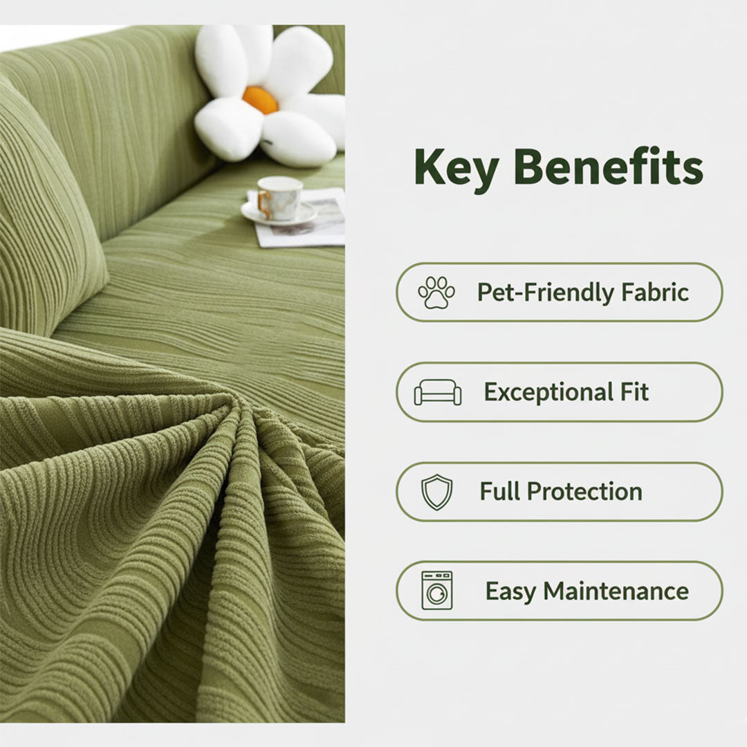 Sofa Cover with Jacquard Fabric and Pet Protection