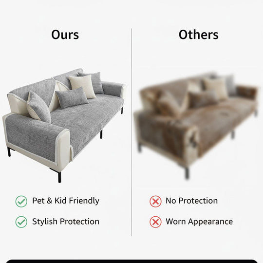 Sofa Cover with Pet-Friendly Design and Chenille Fabric