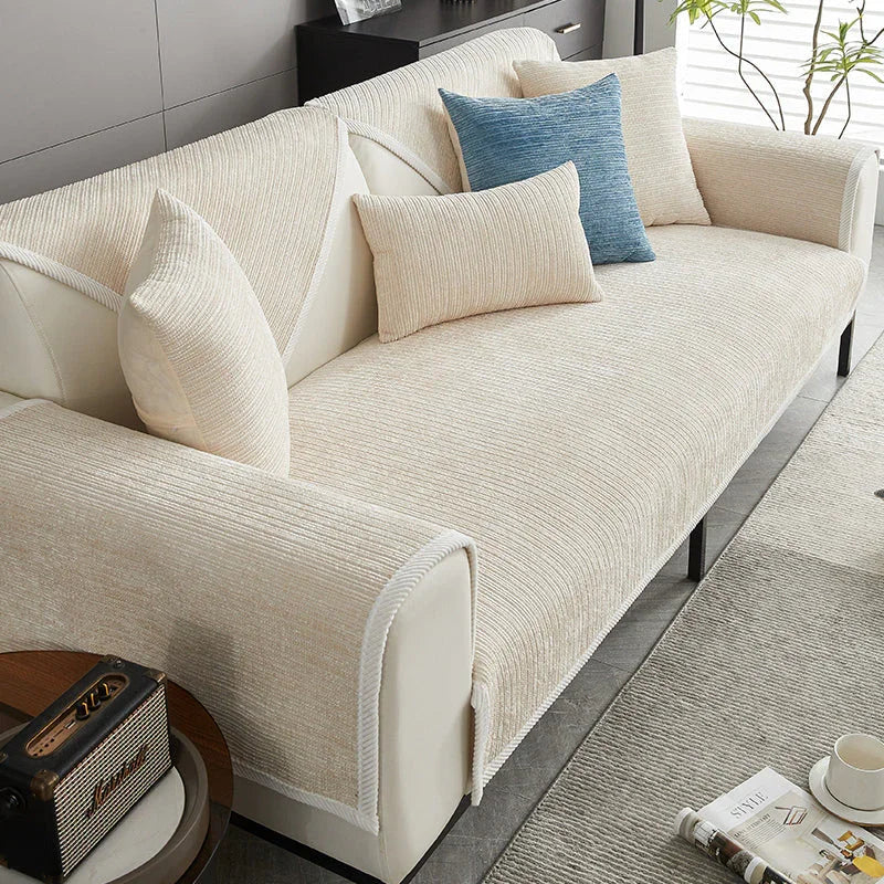 Sofa Cover with Pet-Friendly Design and Chenille Fabric