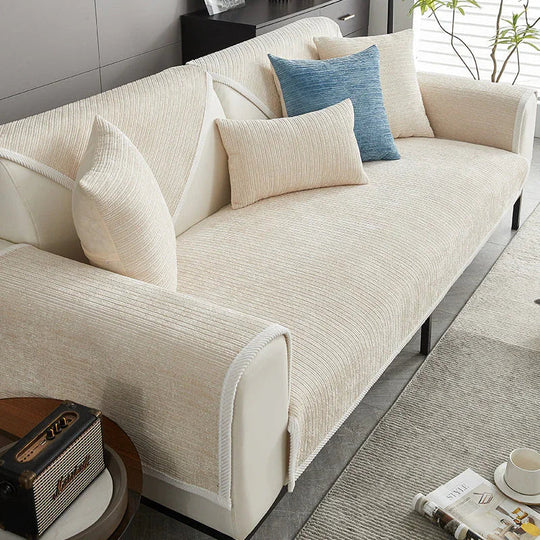 Sofa Cover with Pet-Friendly Design and Chenille Fabric