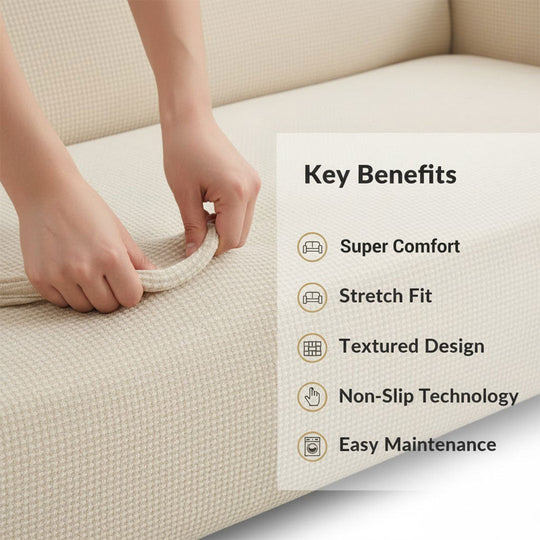 Sofa Cover with Stretch Fit and Non-Slip Design