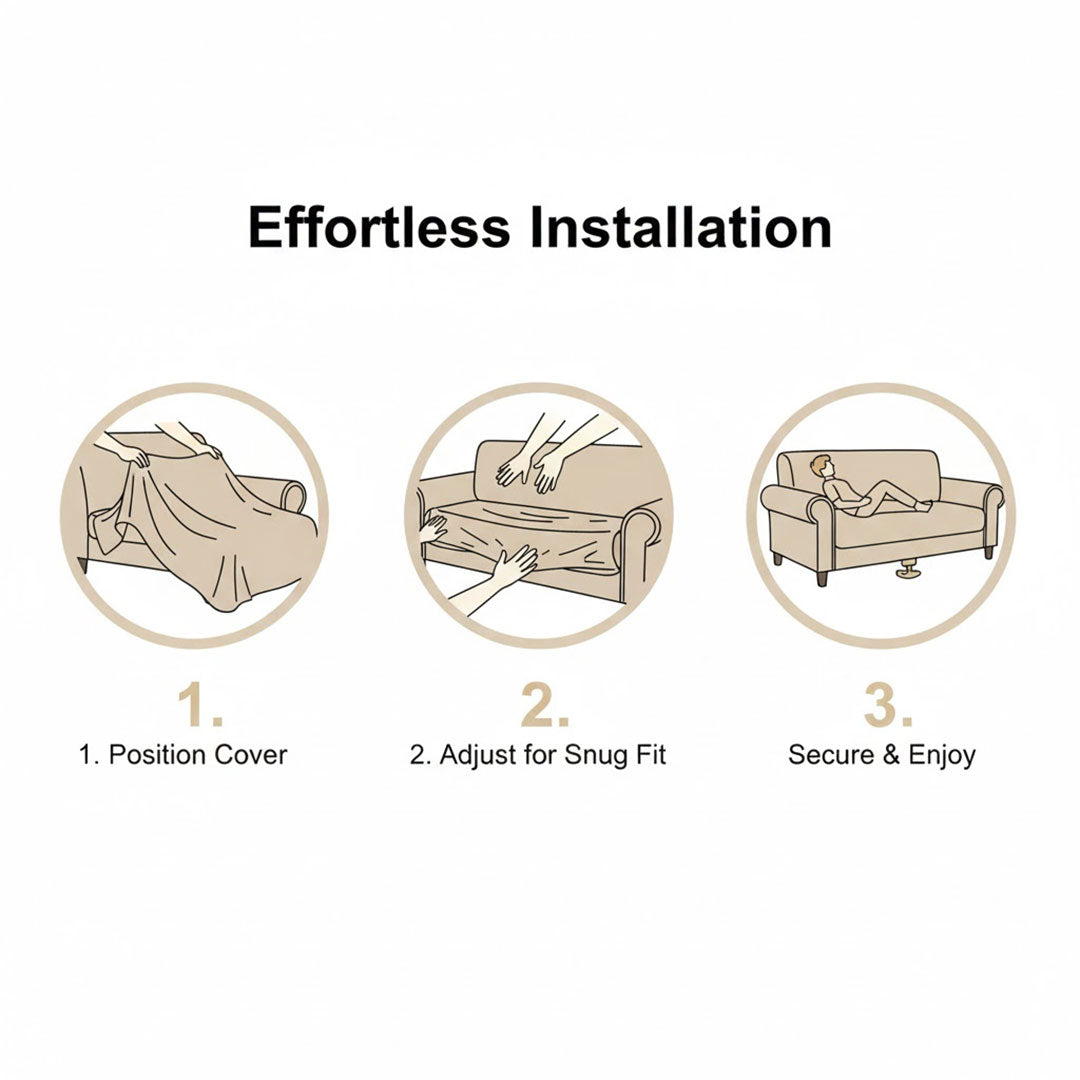 Sofa Cover with Stretch Fit and Non-Slip Design