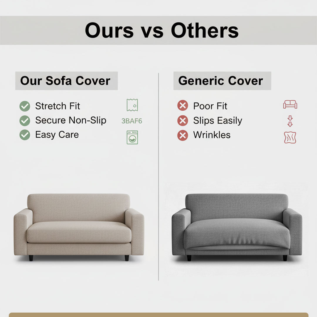 Sofa Cover with Stretch Fit and Non-Slip Design