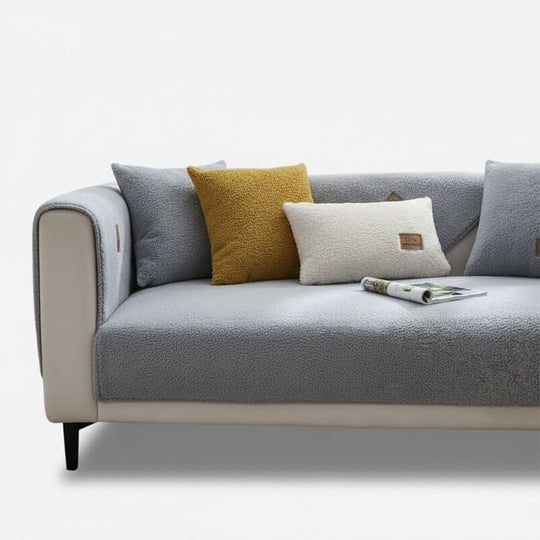 Sofa Cover with Waterproof Sherpa Fleece and Non-Slip Design