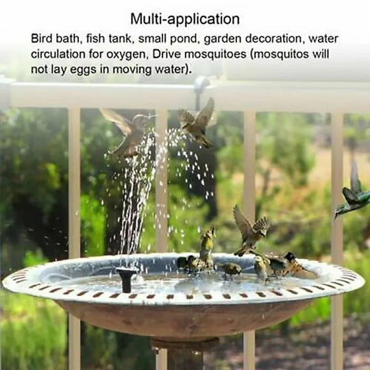 Solar Fountain Pump with Floating Design and Bird Bath Compatibility