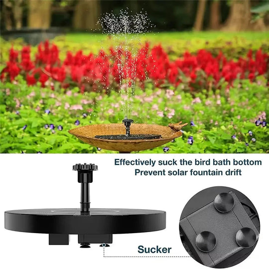 Solar Fountain Pump with Floating Design and Bird Bath Compatibility