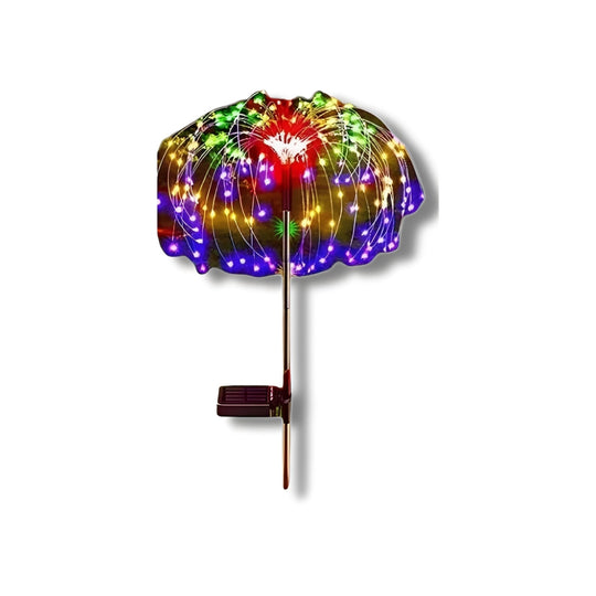 Solar Garden Lights with Bendable LED Strands and Firework Design