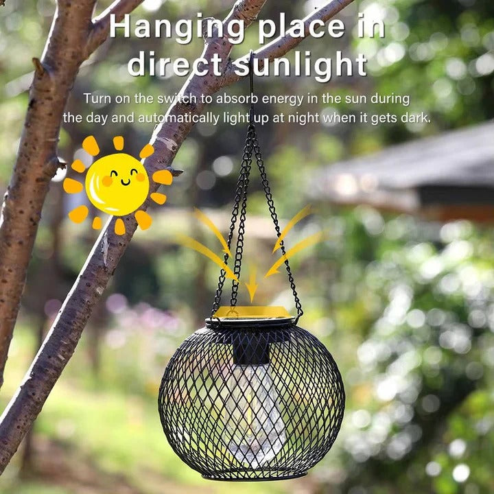 Solar Lantern with Warm LED Light and Hanging Design